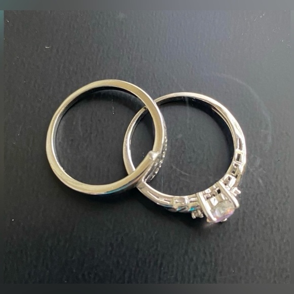 Pandora Sterling Silver Forever Promise Ring and Mystic Topaz Heart/CZ Ring - Picture 8 of 16